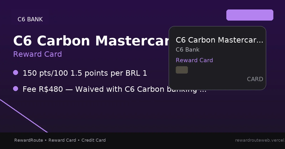 C6 Carbon Mastercard Black — C6 Bank credit card
