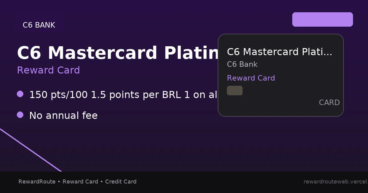 C6 Mastercard Platinum — C6 Bank credit card