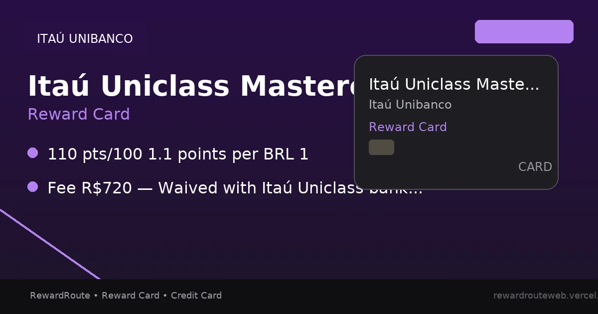 Itaú Uniclass Mastercard Black — Itaú Unibanco credit card