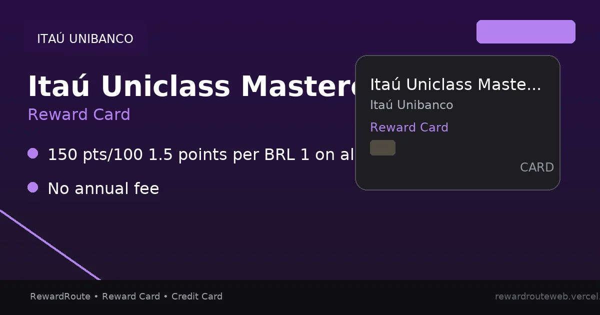 Itaú Uniclass Mastercard Platinum — Itaú Unibanco credit card
