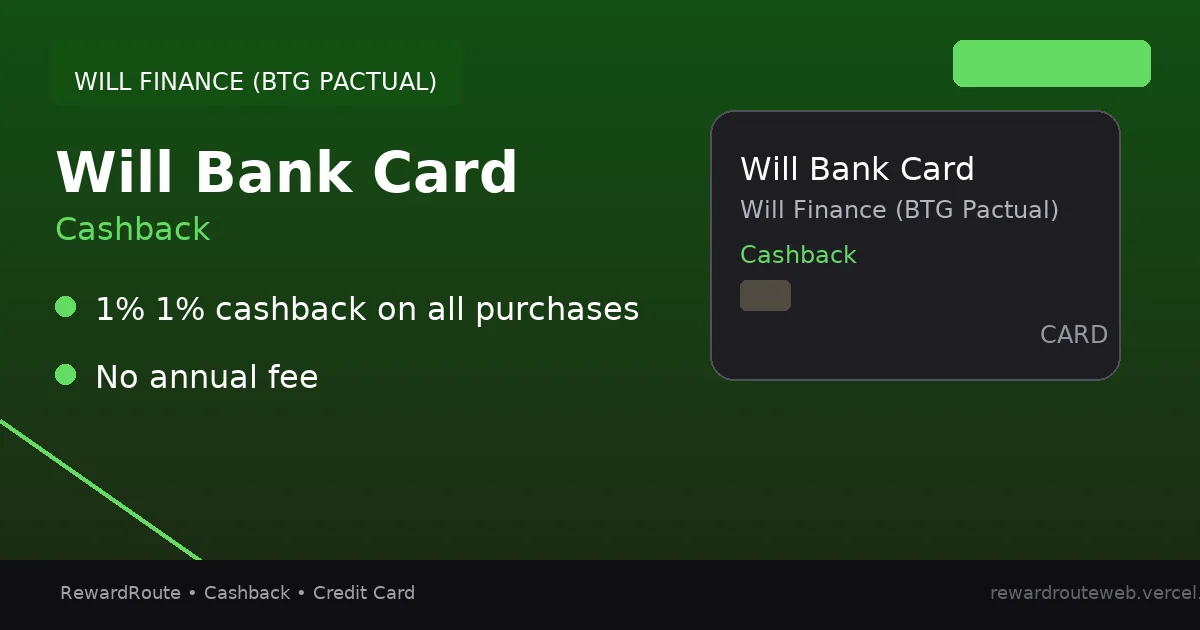 Will Bank Card — Will Finance (BTG Pactual) credit card