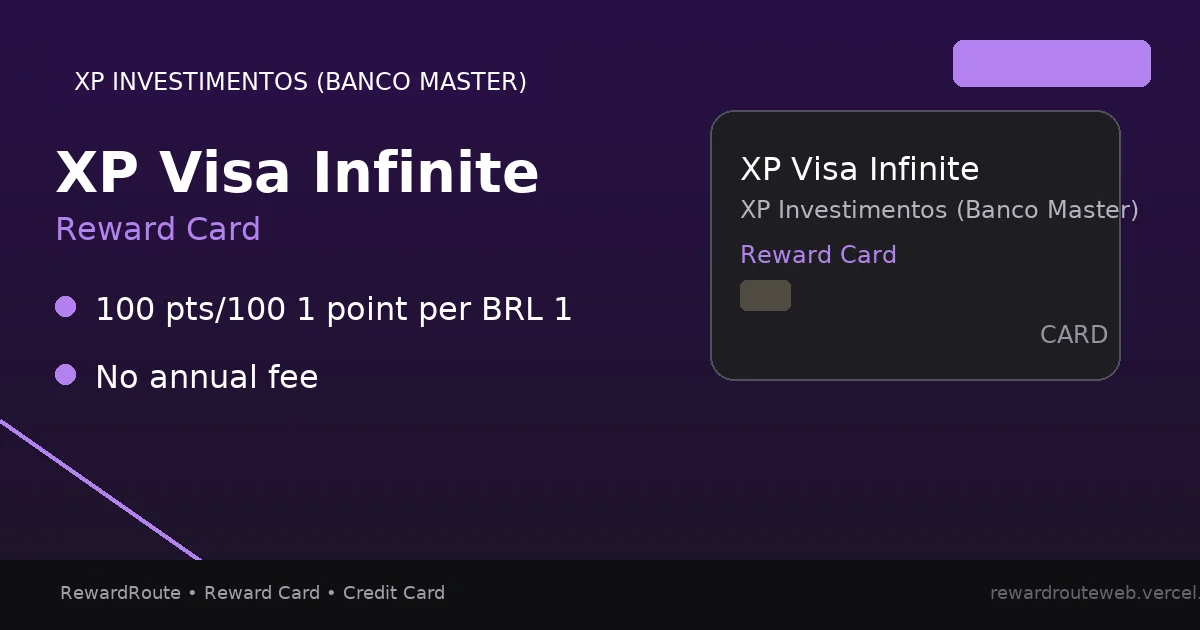 XP Visa Infinite — XP Investimentos (Banco Master) credit card