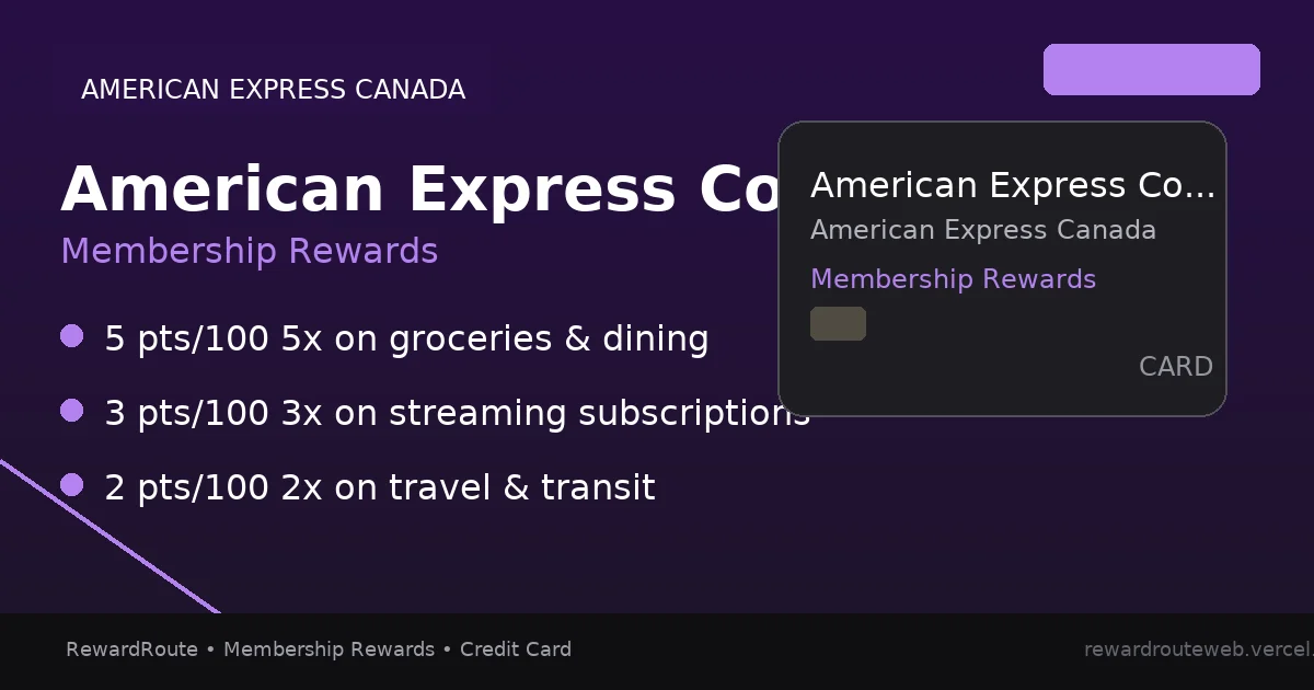 American Express Cobalt — American Express Canada credit card