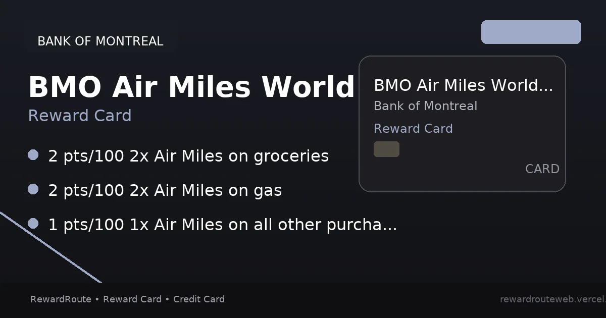 BMO Air Miles World Elite Mastercard — Bank of Montreal credit card