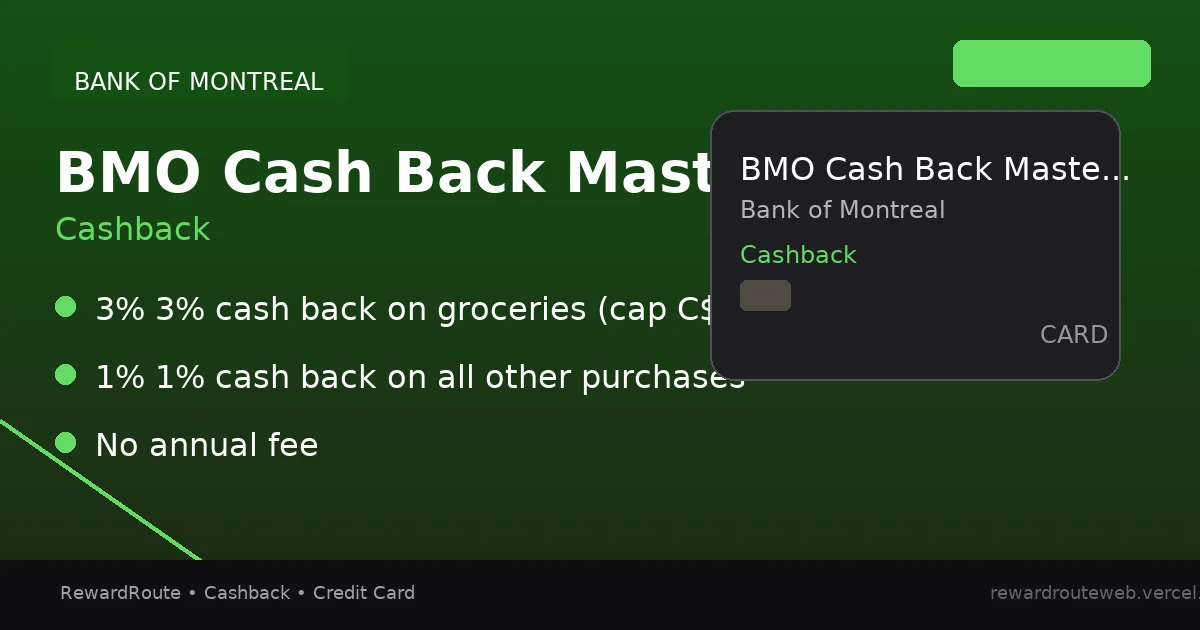 BMO Cash Back Mastercard — Bank of Montreal credit card