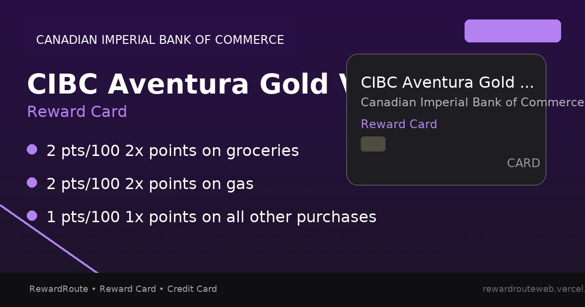 CIBC Aventura Gold Visa — Canadian Imperial Bank of Commerce credit card