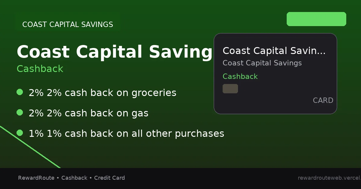 Coast Capital Savings Cash Back Visa — Coast Capital Savings credit card
