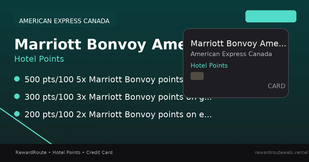 Marriott Bonvoy American Express Card — American Express Canada credit card