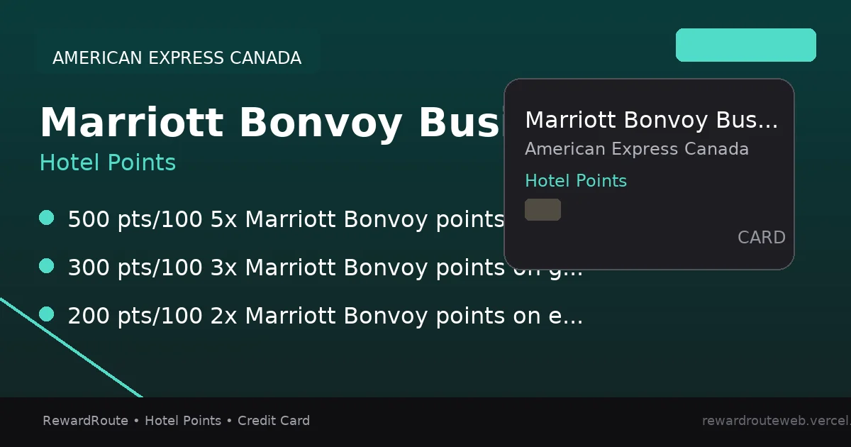 Marriott Bonvoy Business American Express Card — American Express Canada credit card