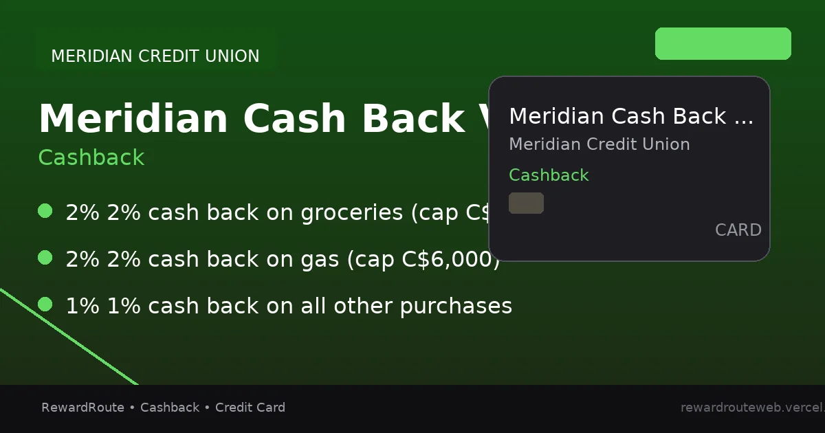 Meridian Cash Back Visa — Meridian Credit Union credit card