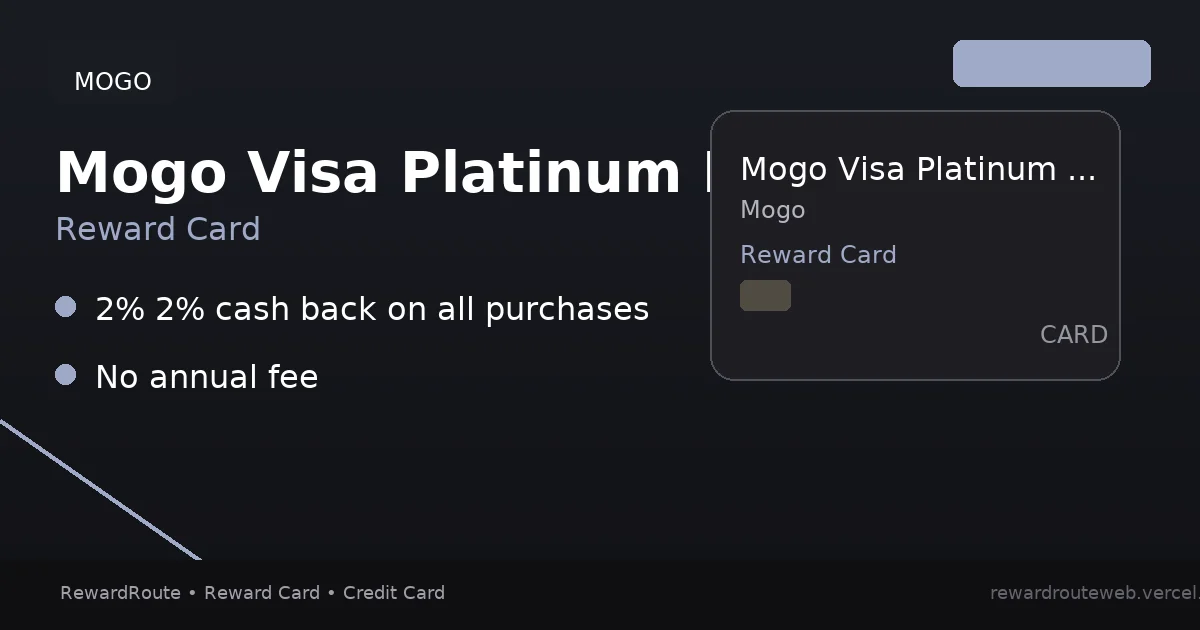 Mogo Visa Platinum Prepaid Card — Mogo credit card