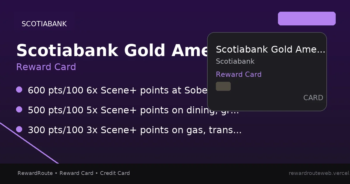 Scotiabank Gold American Express Card — Scotiabank credit card