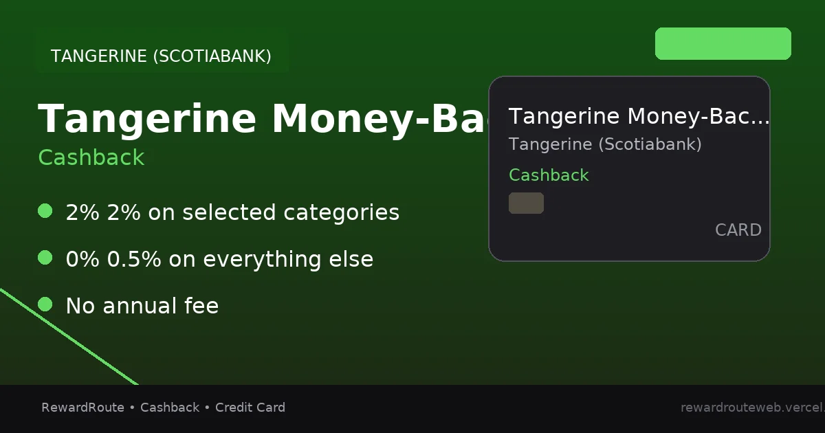 Tangerine Money-Back Credit Card — Tangerine (Scotiabank) credit card