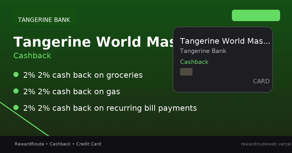 Tangerine World Mastercard — Tangerine Bank credit card