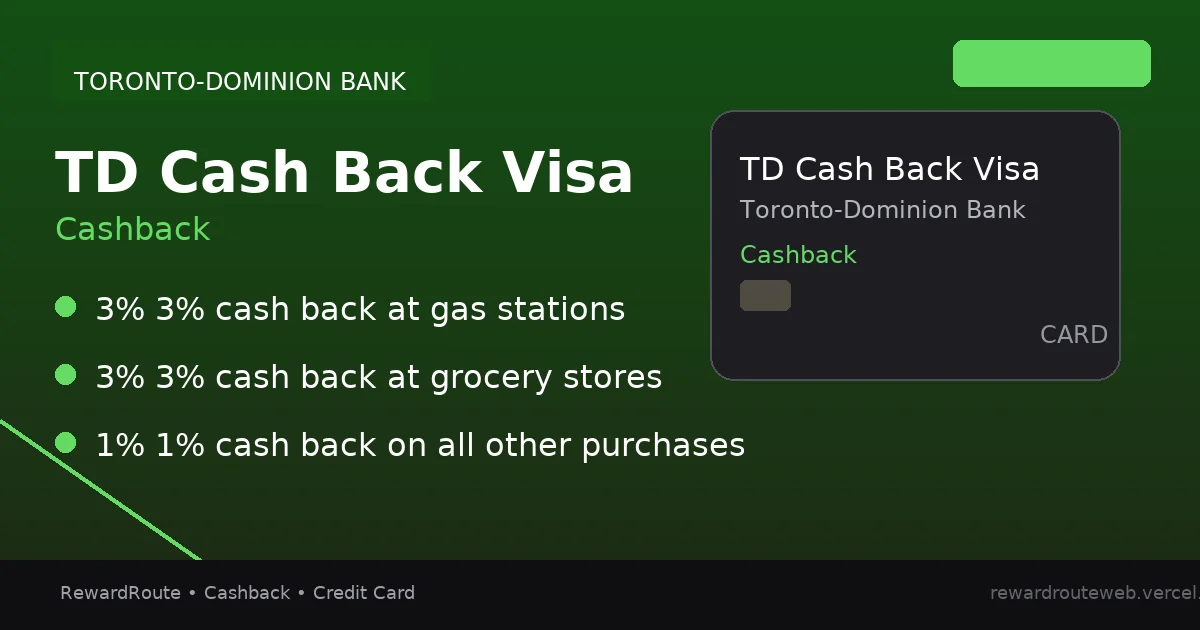 TD Cash Back Visa — Toronto-Dominion Bank credit card