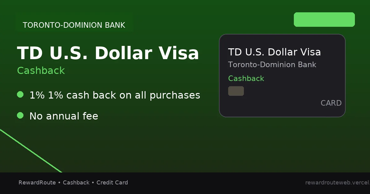 TD U.S. Dollar Visa — Toronto-Dominion Bank credit card