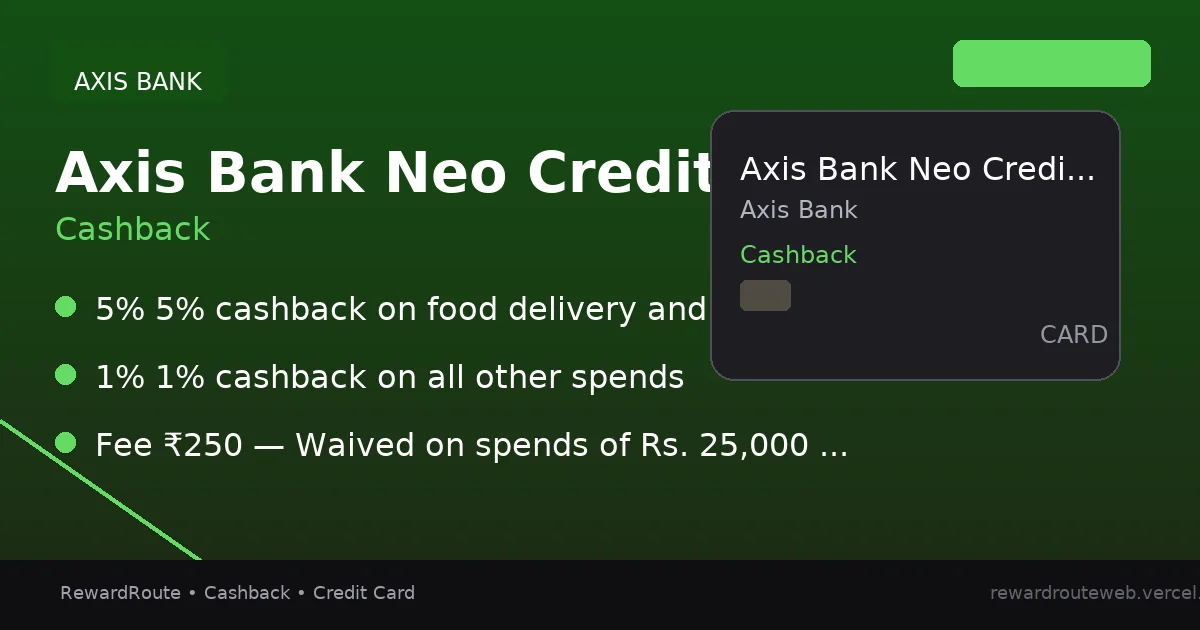 Axis Bank Neo Credit Card — Axis Bank credit card