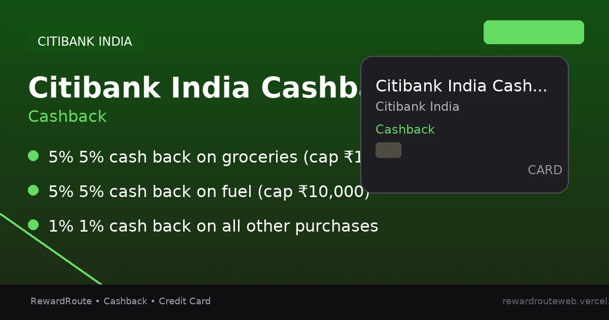 Citibank India Cashback Credit Card — Citibank India credit card