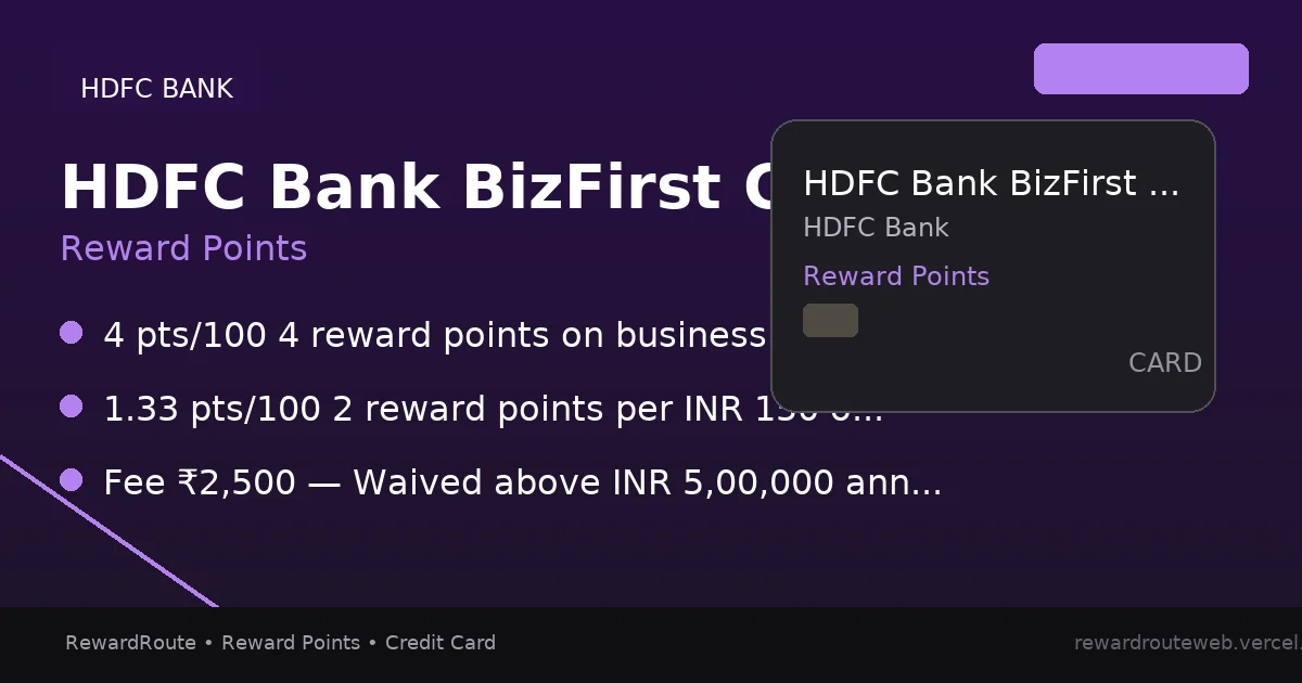 HDFC Bank BizFirst Credit Card — HDFC Bank credit card
