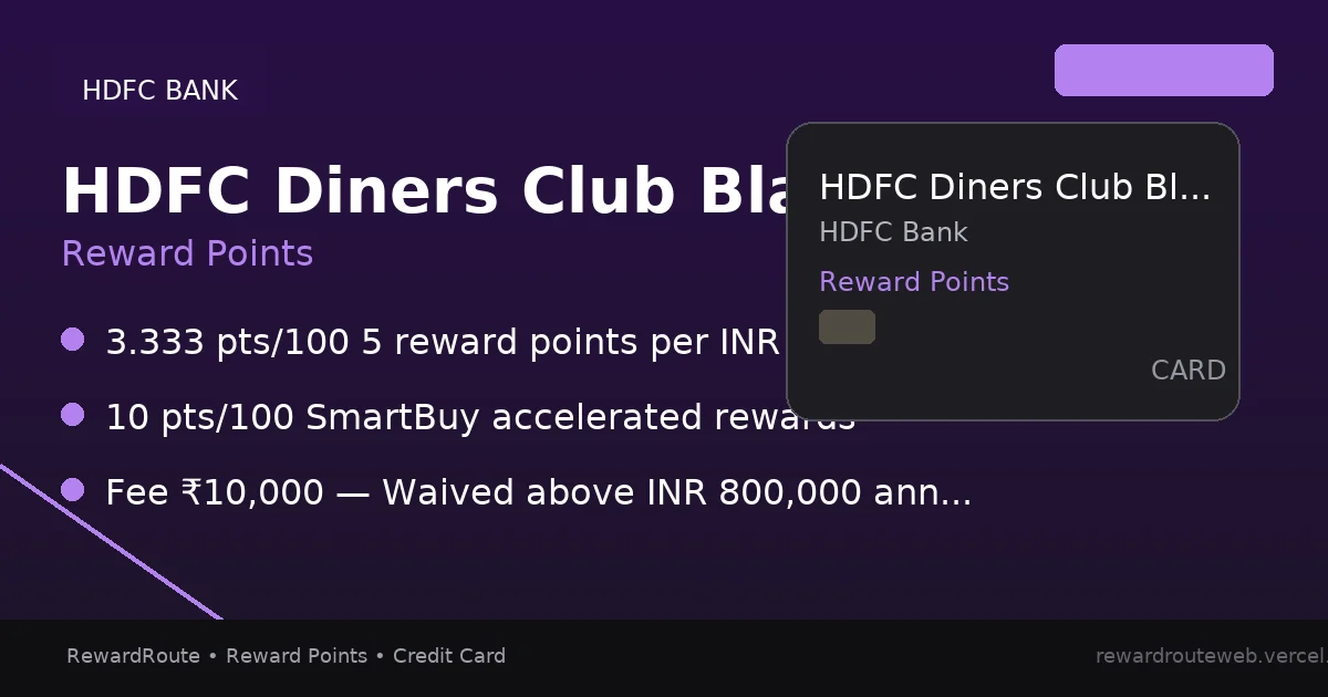 HDFC Bank Diners Club Black Metal Credit Card — HDFC Bank credit card
