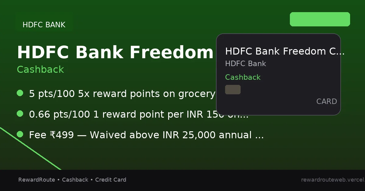 HDFC Bank Freedom Credit Card — HDFC Bank credit card