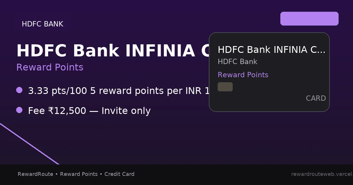 HDFC Bank INFINIA Credit Card Metal Edition — HDFC Bank credit card