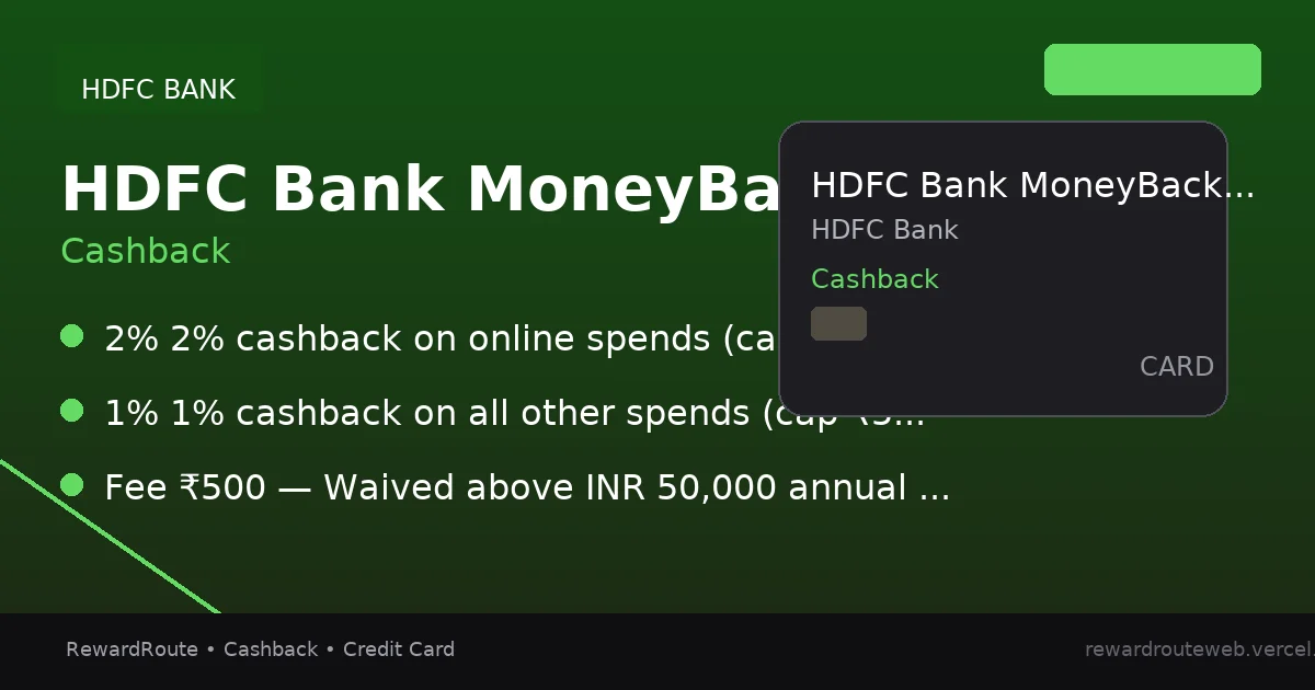 HDFC Bank MoneyBack Credit Card — HDFC Bank credit card