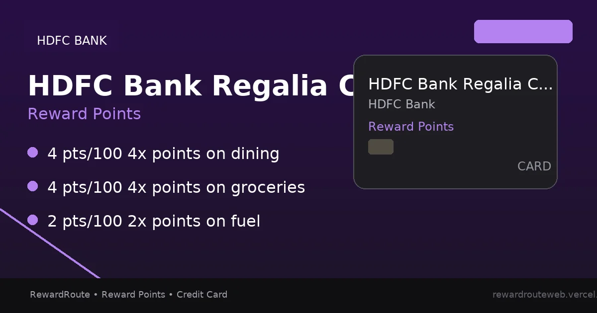 HDFC Bank Regalia Credit Card — HDFC Bank credit card