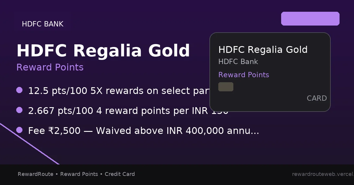 HDFC Regalia Gold — HDFC Bank credit card