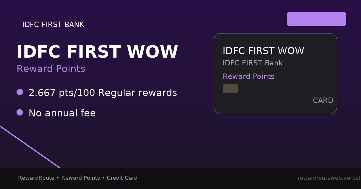 IDFC FIRST WOW — IDFC FIRST Bank credit card