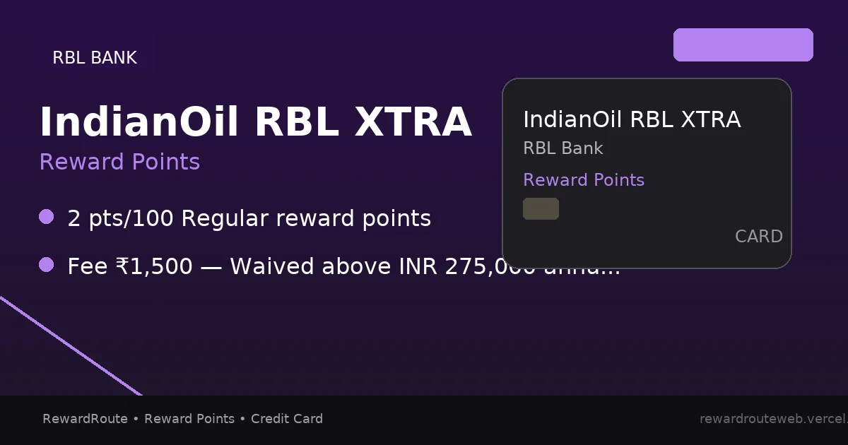 IndianOil RBL XTRA — RBL Bank credit card