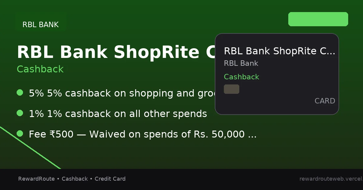 RBL Bank ShopRite Credit Card — RBL Bank credit card
