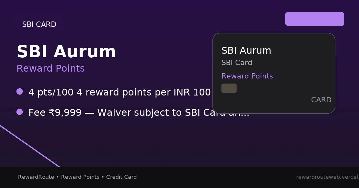 SBI Aurum — SBI Card credit card