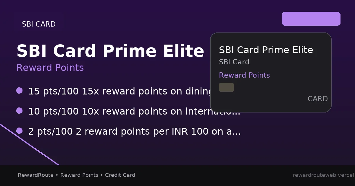 SBI Card Prime Elite — SBI Card credit card
