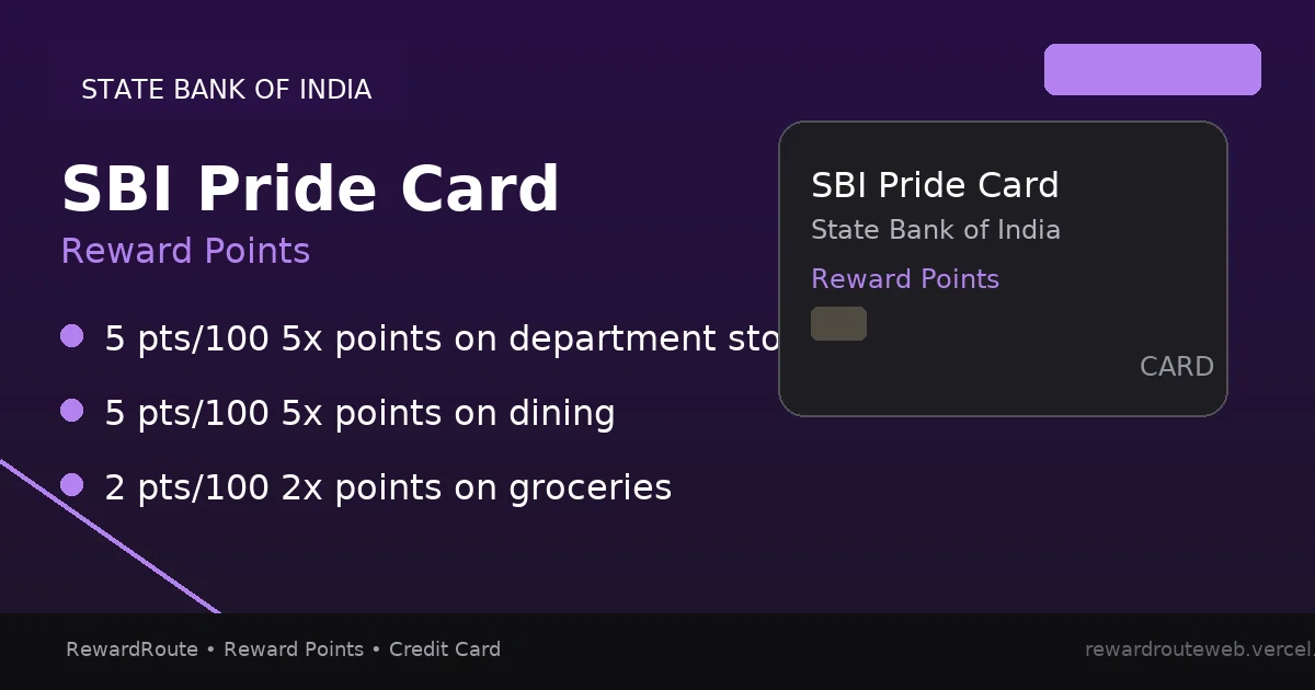 SBI Pride Card — State Bank of India credit card