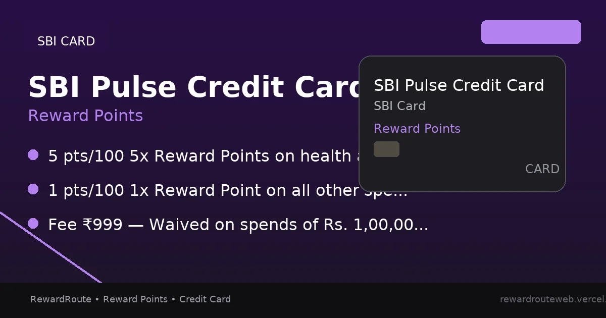 SBI Pulse Credit Card — SBI Card credit card