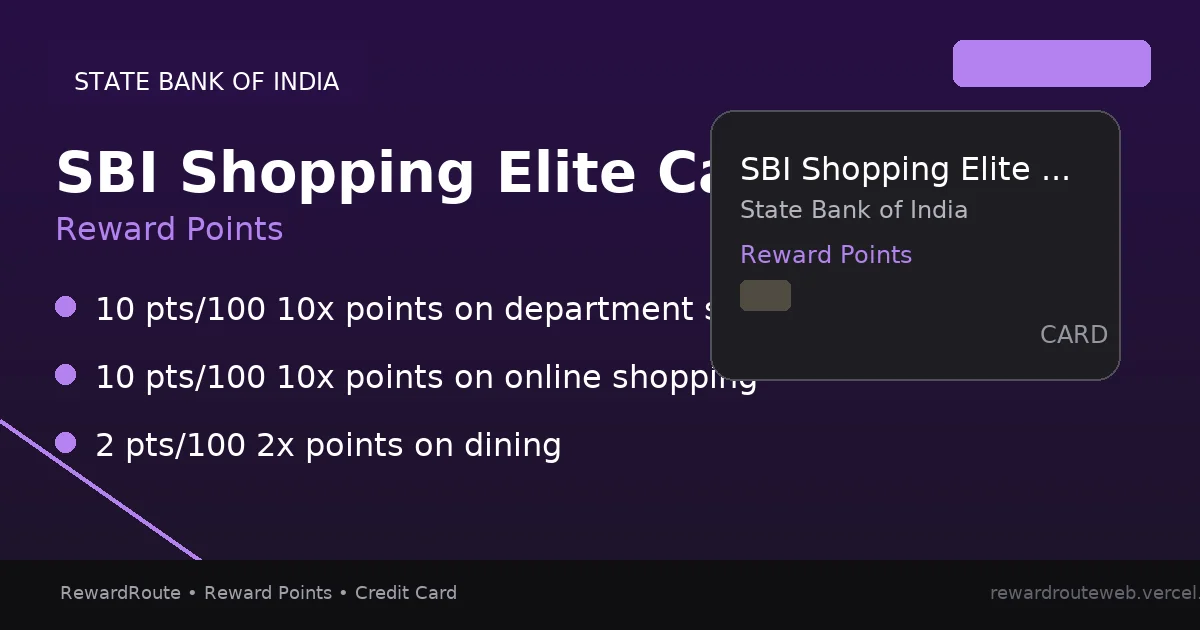 SBI Shopping Elite Card — State Bank of India credit card
