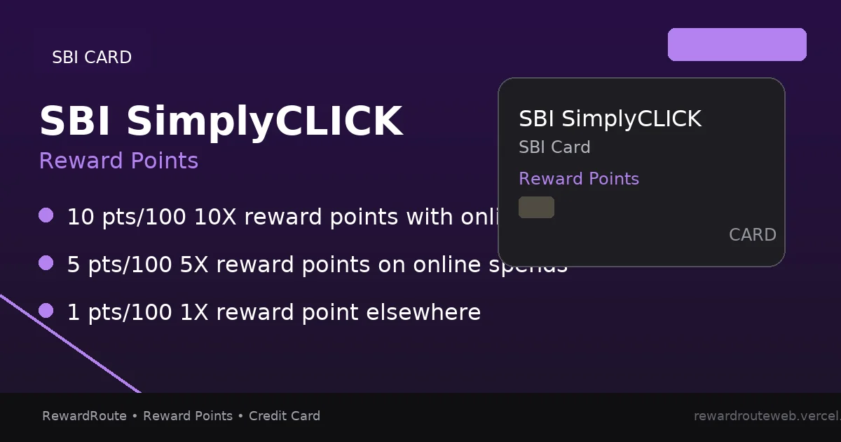 SBI SimplyCLICK — SBI Card credit card