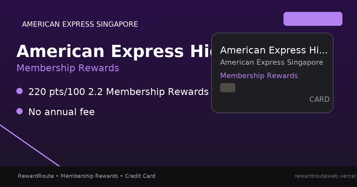 American Express HighFlyer Card — American Express Singapore credit card