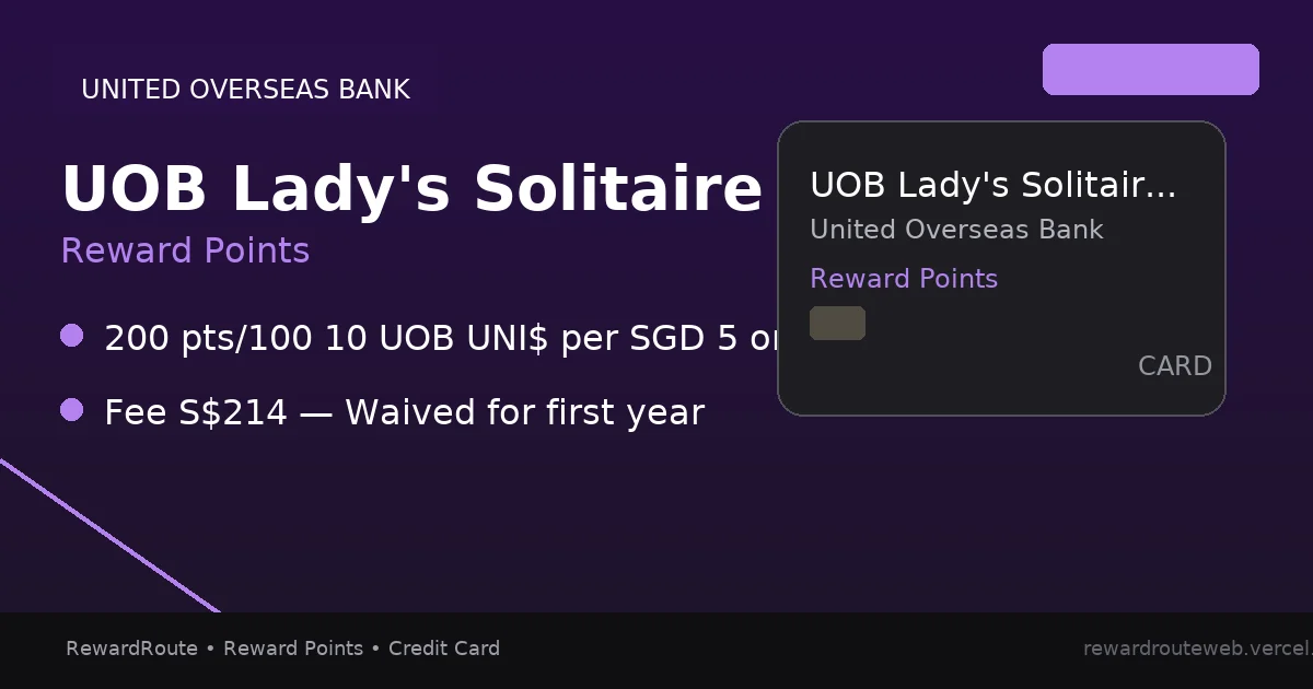 UOB Lady's Solitaire Card — United Overseas Bank credit card