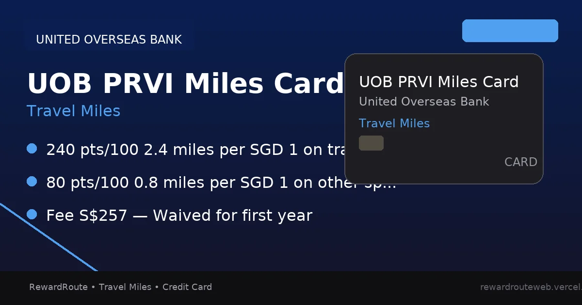 UOB PRVI Miles Card — United Overseas Bank credit card
