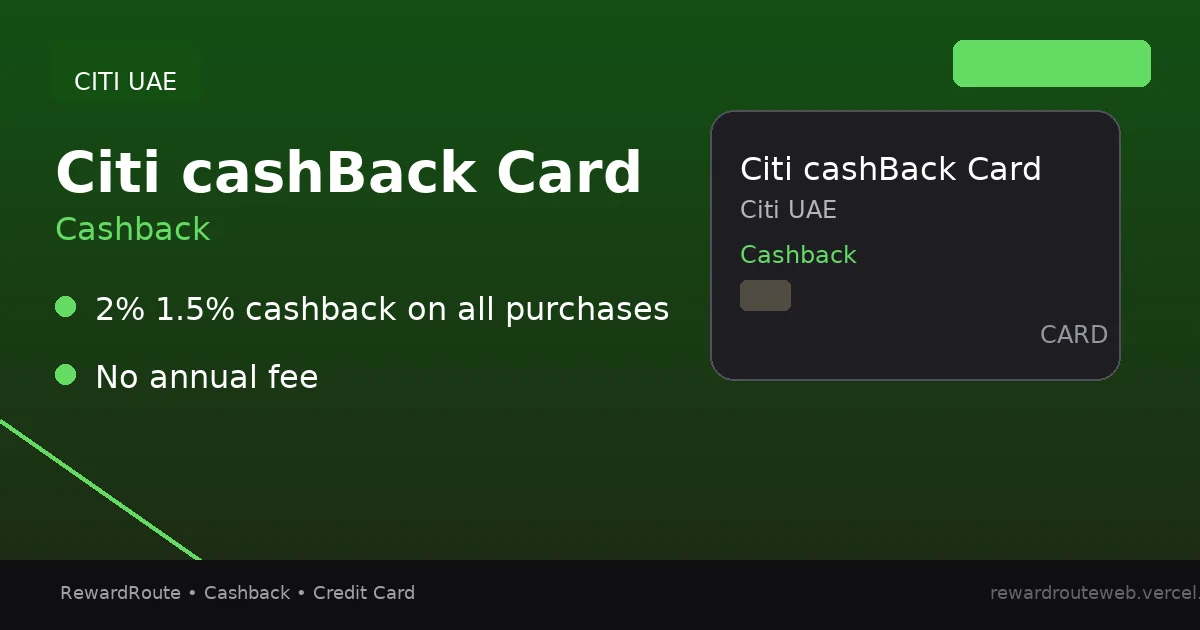 Citi cashBack Card — Citi UAE credit card