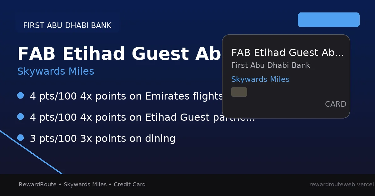 FAB Etihad Guest Above... CARD — First Abu Dhabi Bank credit card