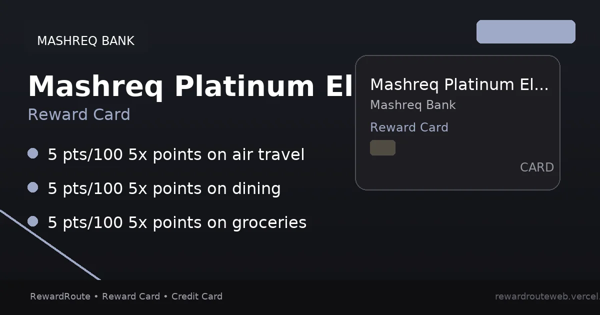 Mashreq Platinum Elite Credit Card — Mashreq Bank credit card