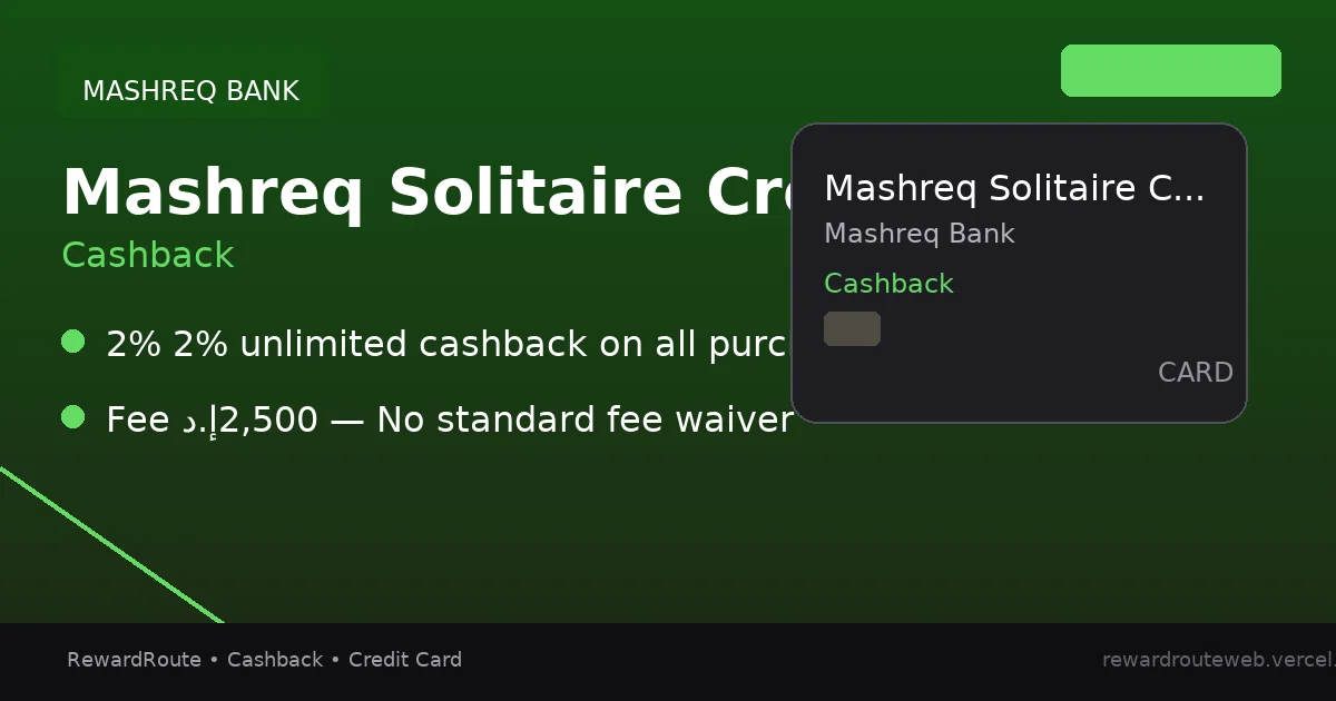Mashreq Solitaire Credit Card — Mashreq Bank credit card