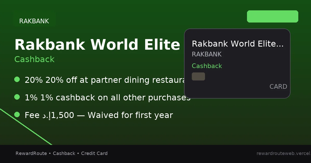 Rakbank World Elite Credit Card — RAKBANK credit card