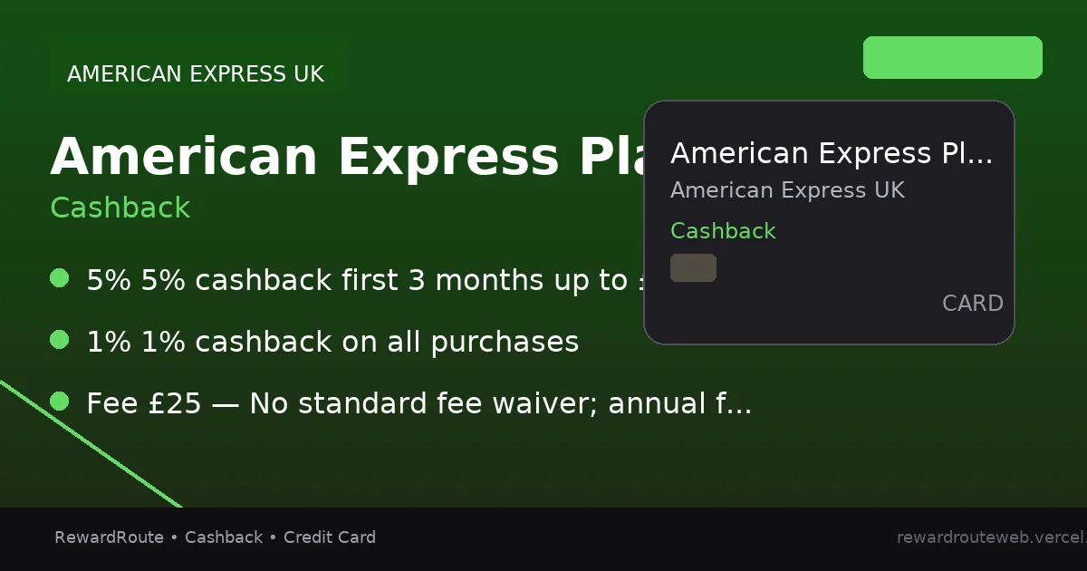American Express Platinum Cashback — American Express UK credit card