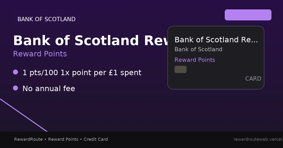 Bank of Scotland Reward Credit Card — Bank of Scotland credit card