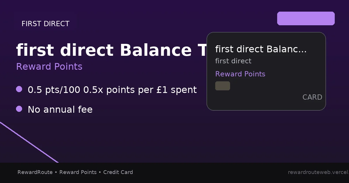 first direct Balance Transfer Credit Card — first direct credit card