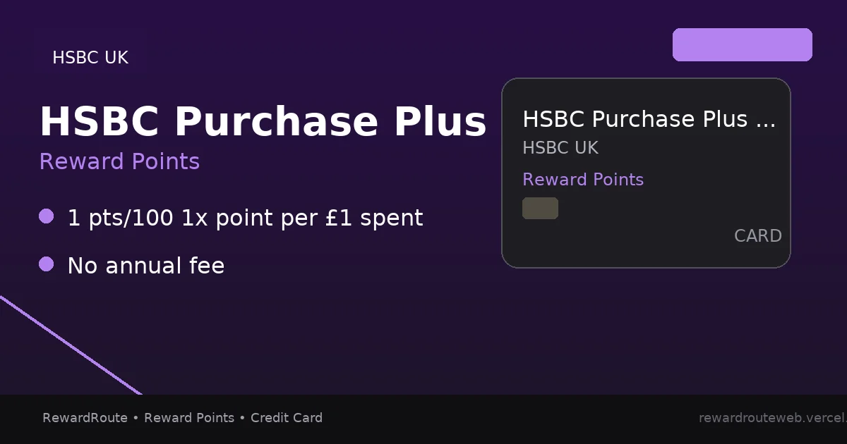 HSBC Purchase Plus Credit Card — HSBC UK credit card